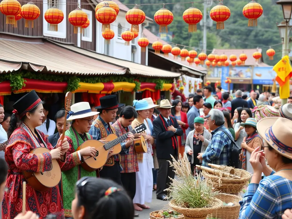A photograph capturing a special event at the MUSEE D'HIER & D'AVANT-HIER DE SAINT-ANDRE DE LIDON, featuring traditional music, dance, or crafts, with visitors actively participating and enjoying the cultural celebration.